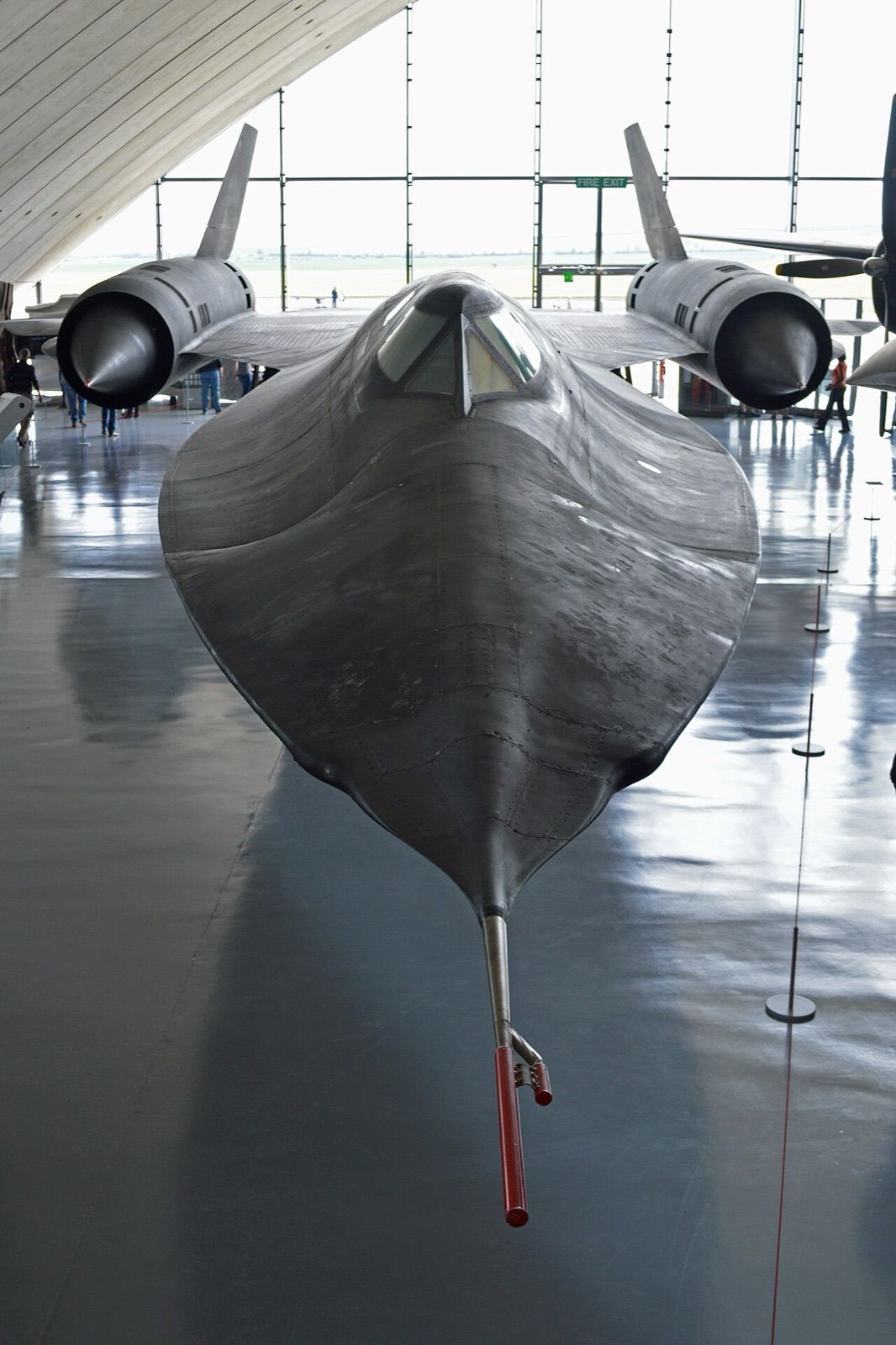 SR-71A 61-7962 on display in the American Air Museum at IWM Duxford, Cambridgeshire, on 7 May 2016.