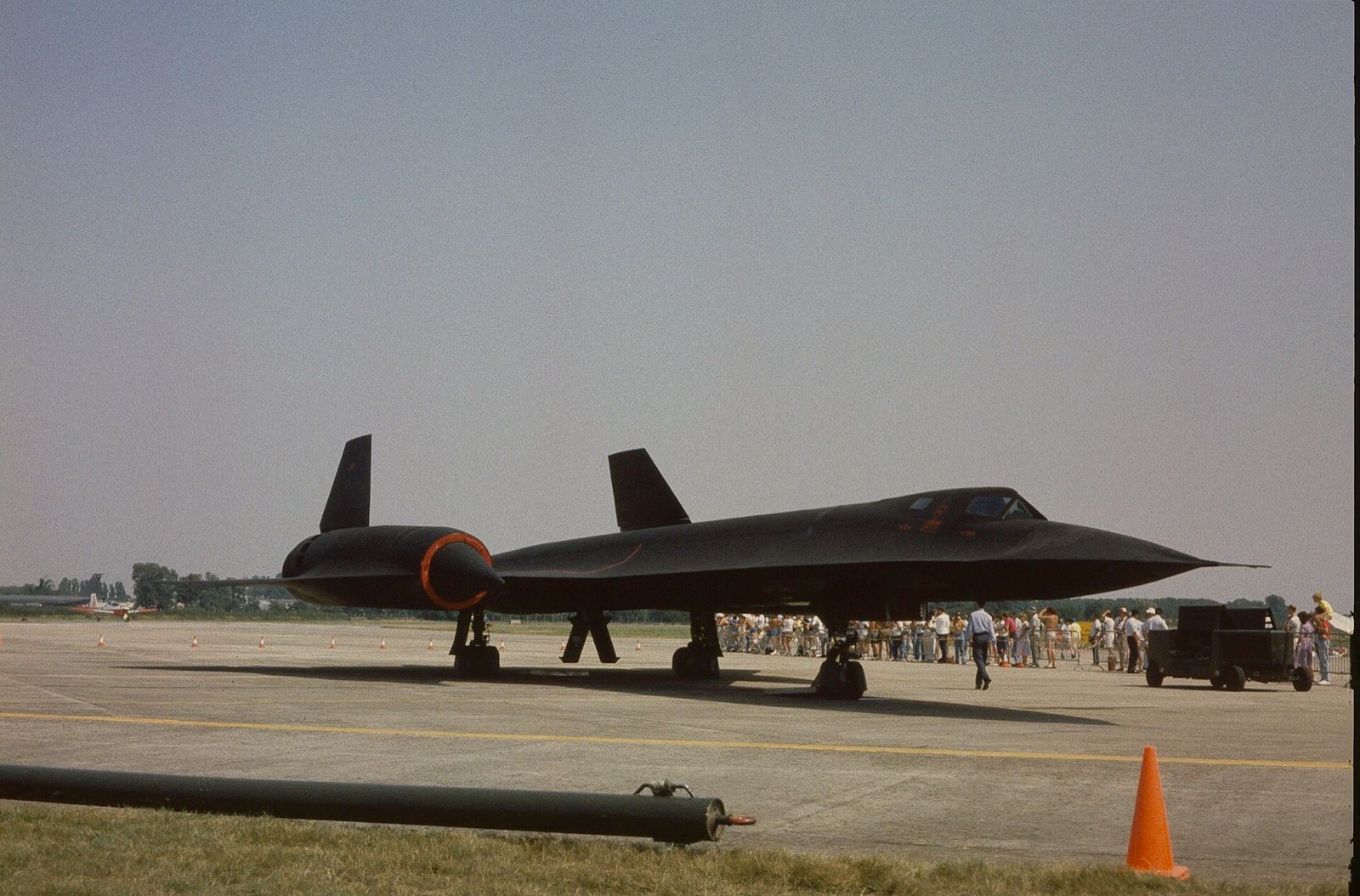 SR-71A 61-7967 on the ground at the International Air Tattoo, RAF Fairford, England, on 22 July 1989.