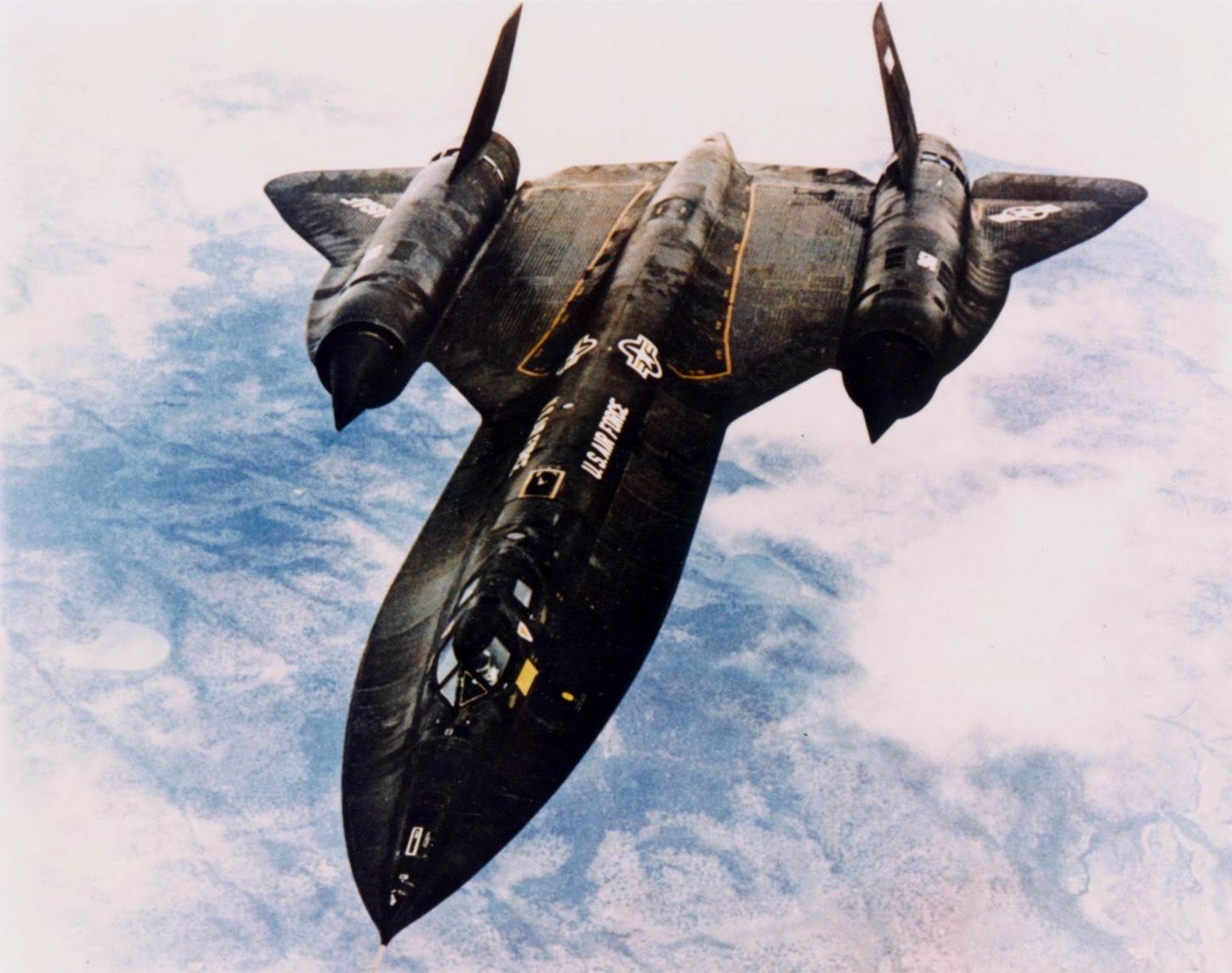 SR-71A 61-7968 in flight above cloud, in a U.S. Air Force photograph.