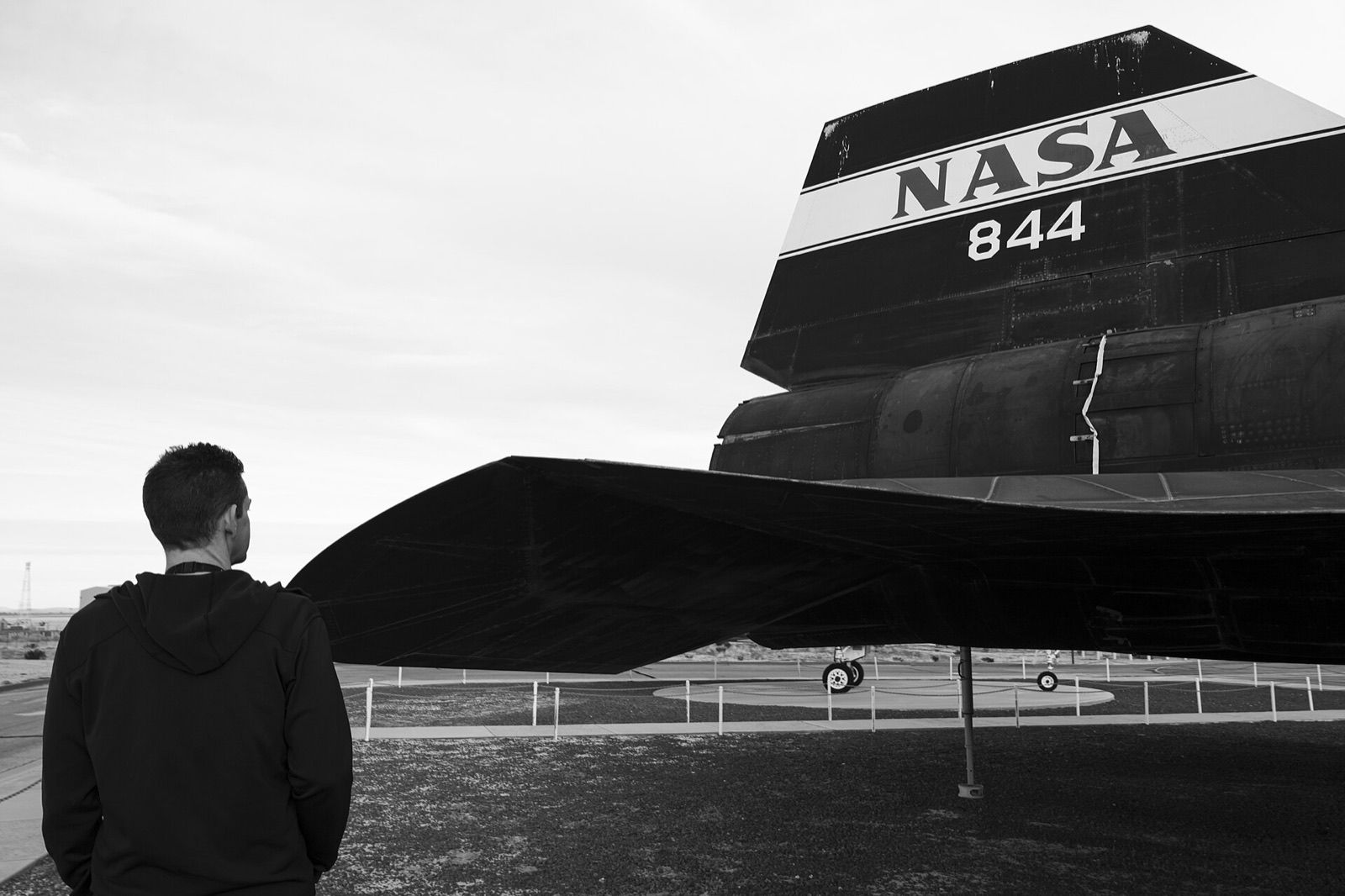 NASA Administrator Jared Isaacman views SR-71A 61-7980 (NASA 844) at NASA's Armstrong Flight Research Center, Edwards, California, on 25 January 2026.