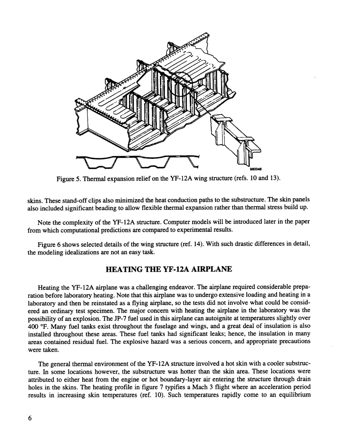 The YF-12A wing structure, with chordwise corrugated skins that let it grow as it heats.