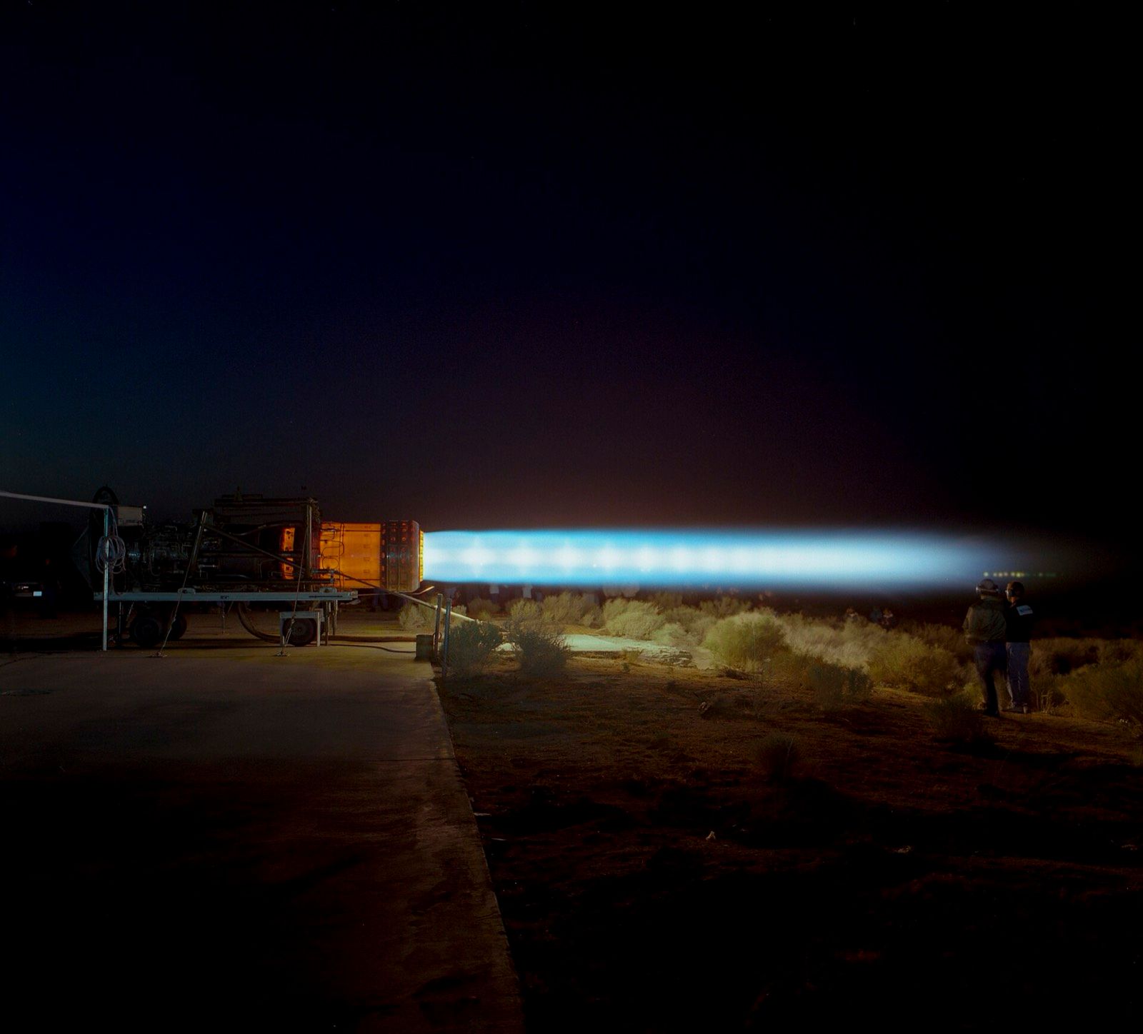 A J58 turbojet in full afterburner during a ground run at NASA Dryden, 4 April 1997.