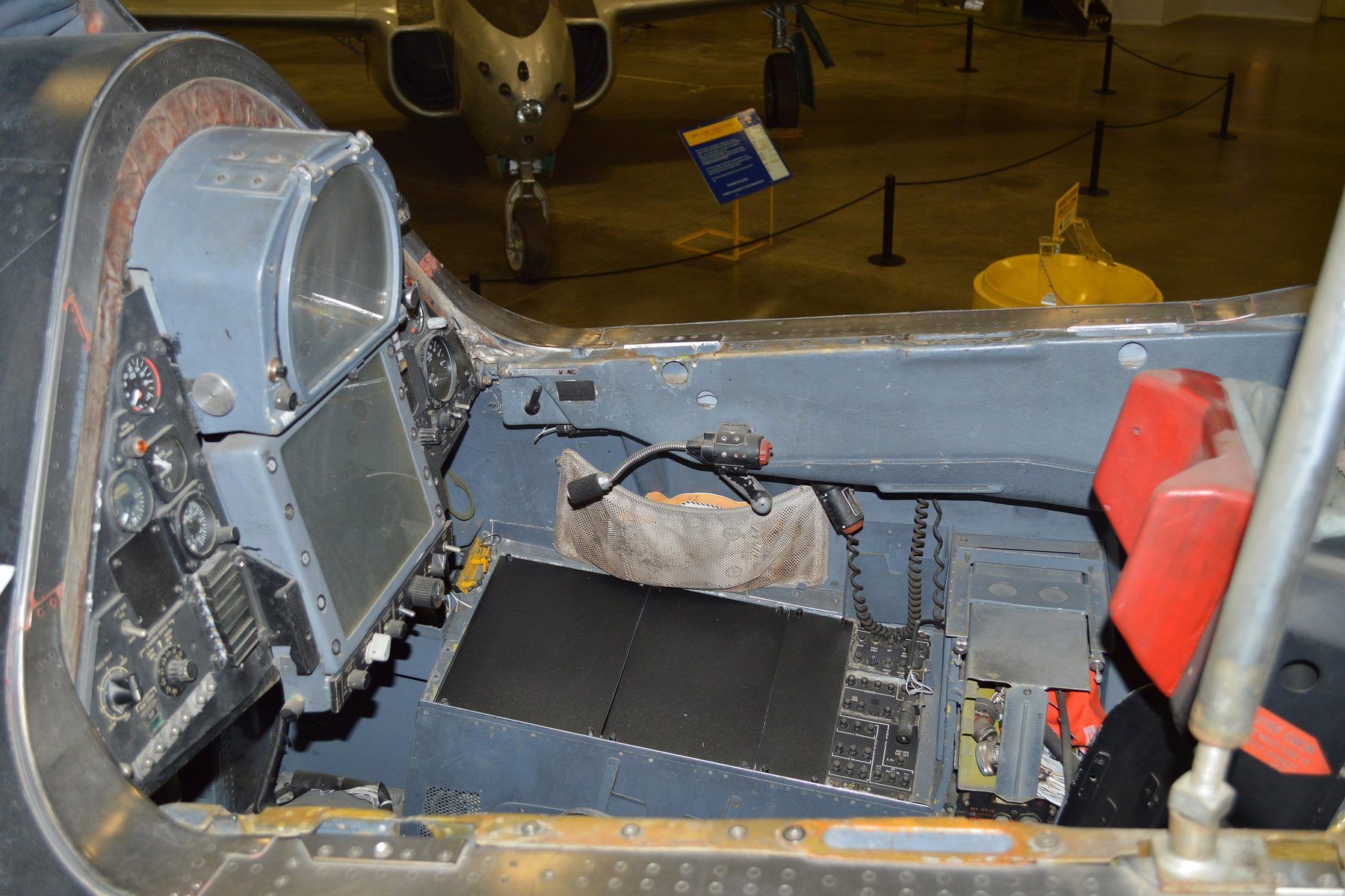 The rear cockpit of 61-7975 from above, with its seat removed.